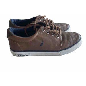 Nautica ZBEI Nautica Boys Youth Brown Loafers Boat Deck Shoes Size 2